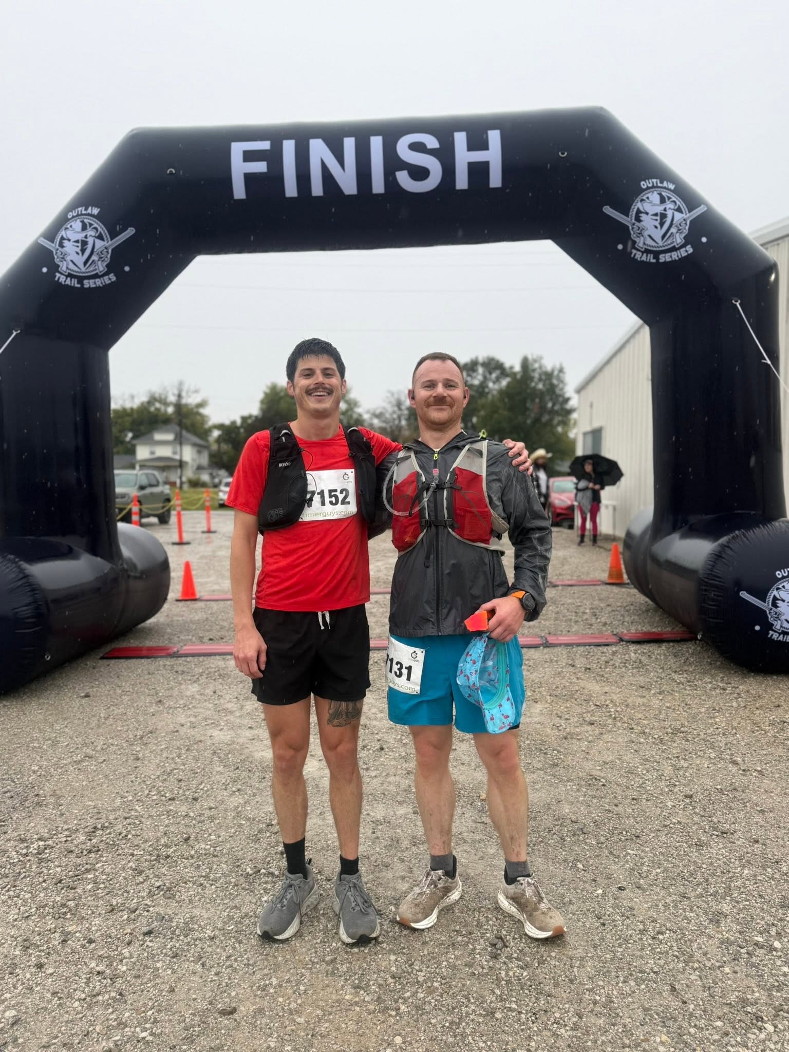 Aryeh Goldman at the finish line of the Outlaw Trail Series race.